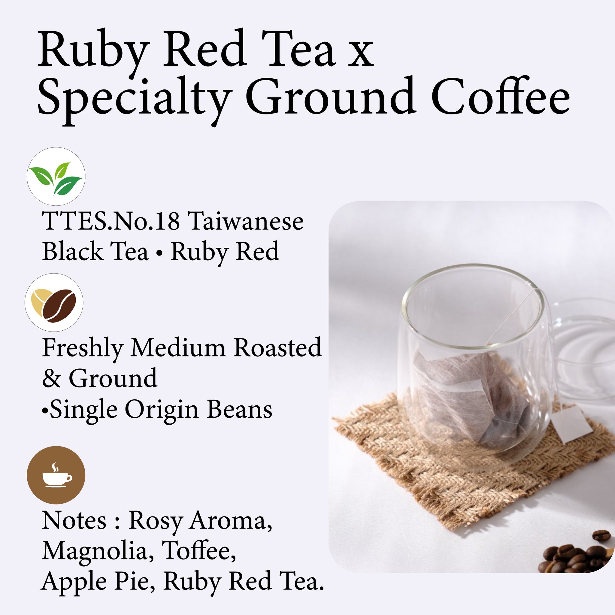 Rose Ruby｜Steeped bag Tea Coffee Blend | Single | 5-pack | 10-pack